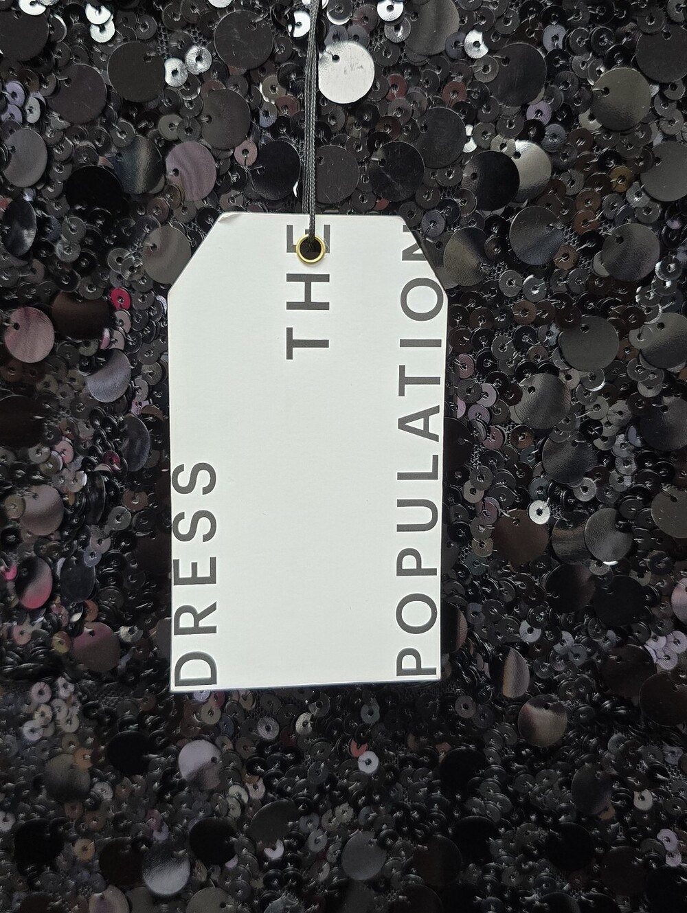 Dress the Population Black Sequin V-Neck Jumpsuit Gown - Picture 8 of 16